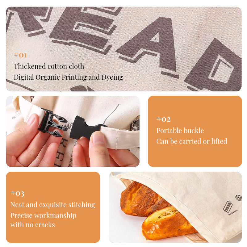 Extra Large Beeswax Bread Storage Bag - Keeps Sourdough Fresh Longer - Heavy Duty Cotton Reusable Wrap for Homemade Bread
