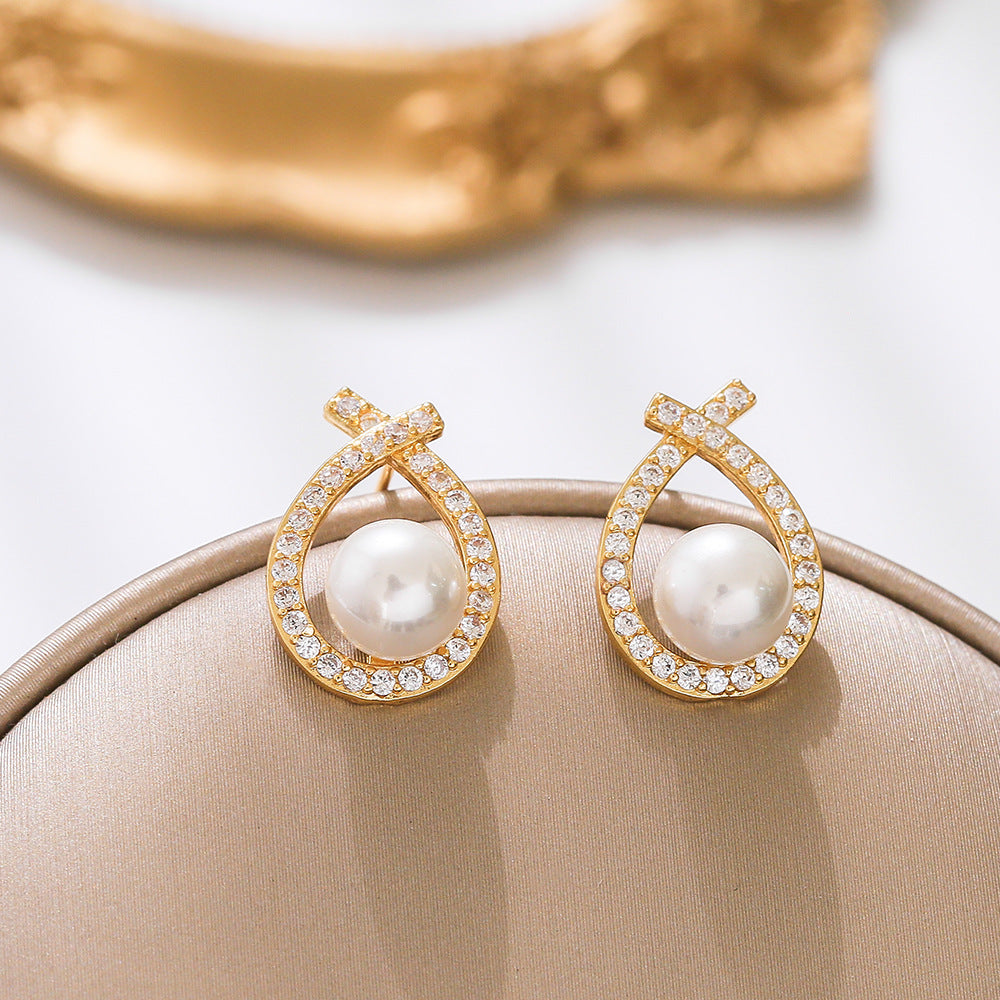 Korean Style S925 Silver Pearl Earrings for Women