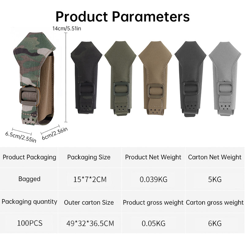 Tactical Smoke Grenade Pouch, MOLLE Bag with Elastic/Fixed Buckle, Outdoor Hunting Accessory, Airsoft Training Gear