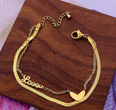 Simple Double-Layer Love Bracelet for Best Friends