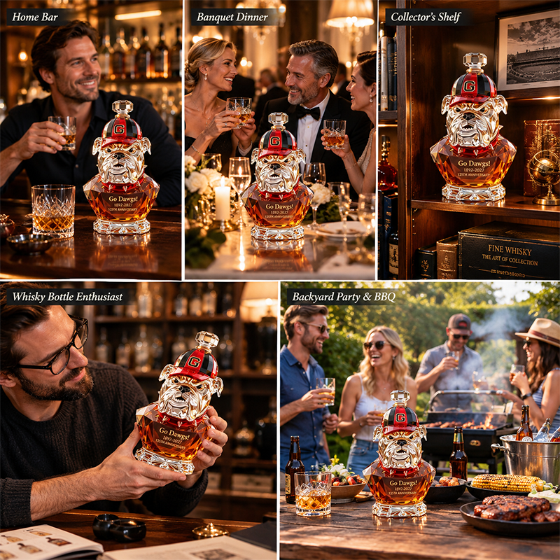 Creative Sculpture Glass Liquor Bottle – Multifunctional Whiskey / Bourbon Decanter for Home Bar, Party, Display & Collection