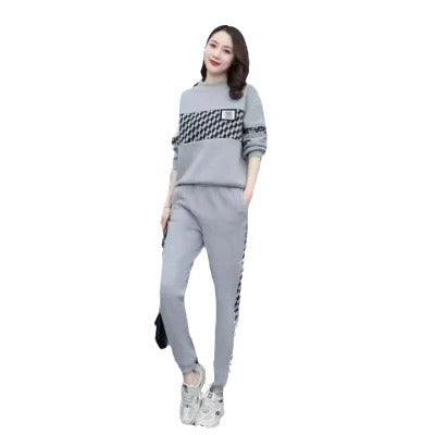 Fall/Winter New Fashion Plus Size Women's Casual Two-Piece Set, Stylish and Versatile Tracksuit for Women
