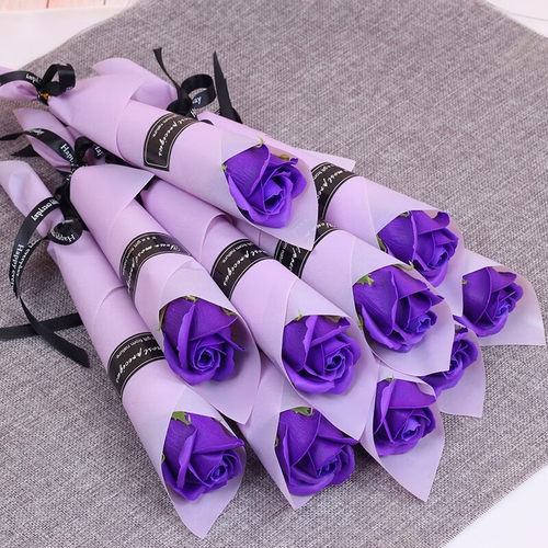 10pcsMother's Day 520 Gift Single Soap Rose Carnation Flower Street Sweeping Gift Company Event Mall Opened