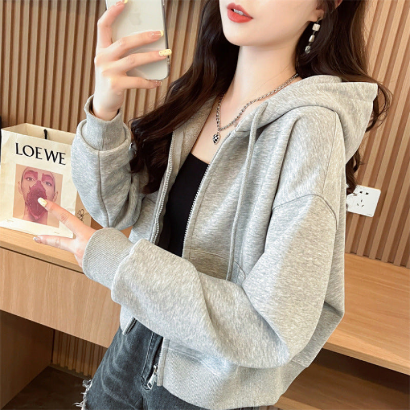 Women's Oversized Hooded Zip-up Cardigan Jacket, Unique Design Fall Winter Loose Fit Top