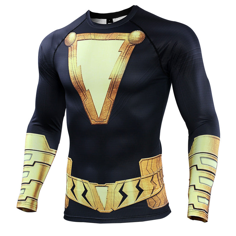 Shazam Thunder T-Shirt, Men's Long Sleeve Athletic Top