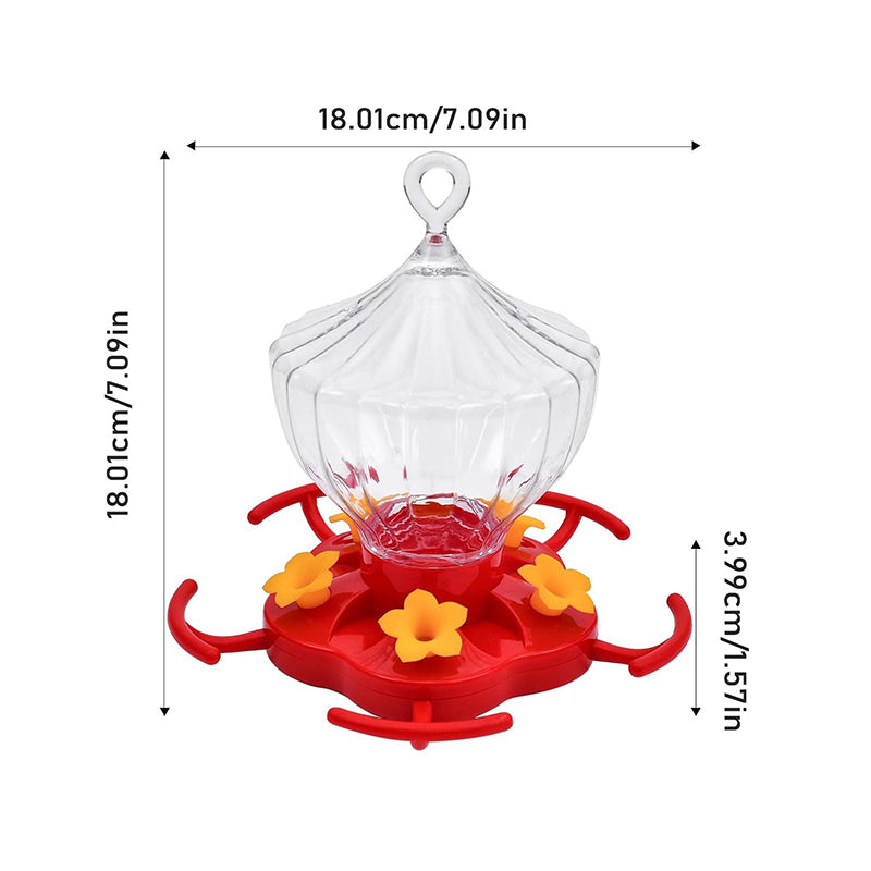 8 Oz Hanging Hummingbird Feeder – 5 Flower Ports with Perches, Outdoor Garden Bird Water Dispenser