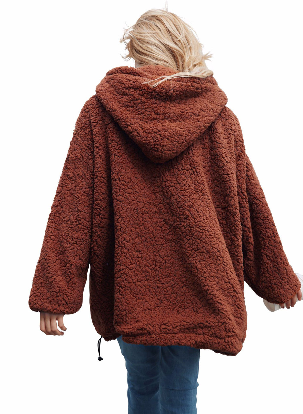Faux Fur Hoodie & Plush Sweatshirt