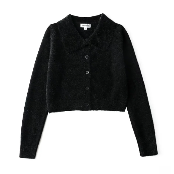 Lapel Clean Long Sleeve Knit Cardigan Jacket