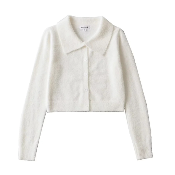 Lapel Clean Long Sleeve Knit Cardigan Jacket