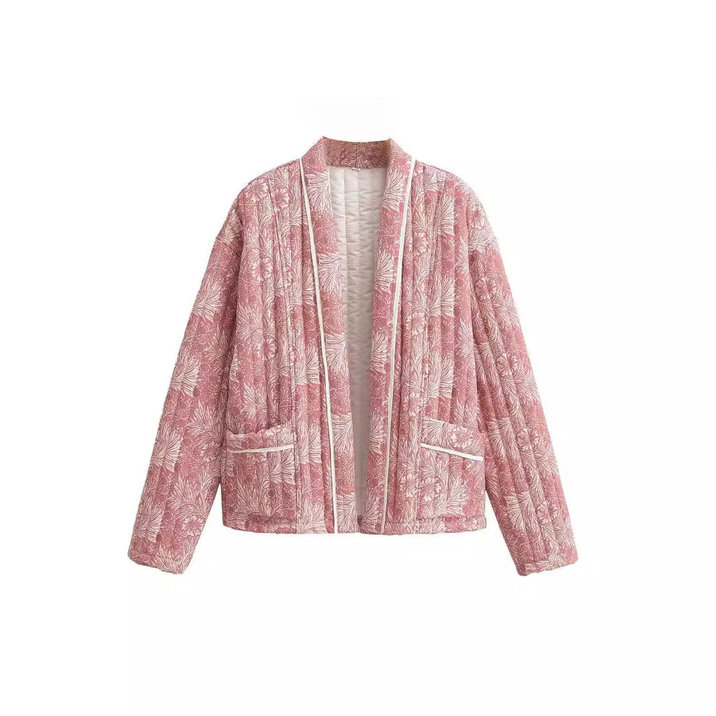 Women's Clothing Autumn And Winter Jackets Loose Tribal Style Long Sleeve Coat With Thin Cotton Sandwich Cardigan Tops