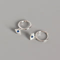 Vintage Blue Eye Demon Stud Earrings in Sterling Silver