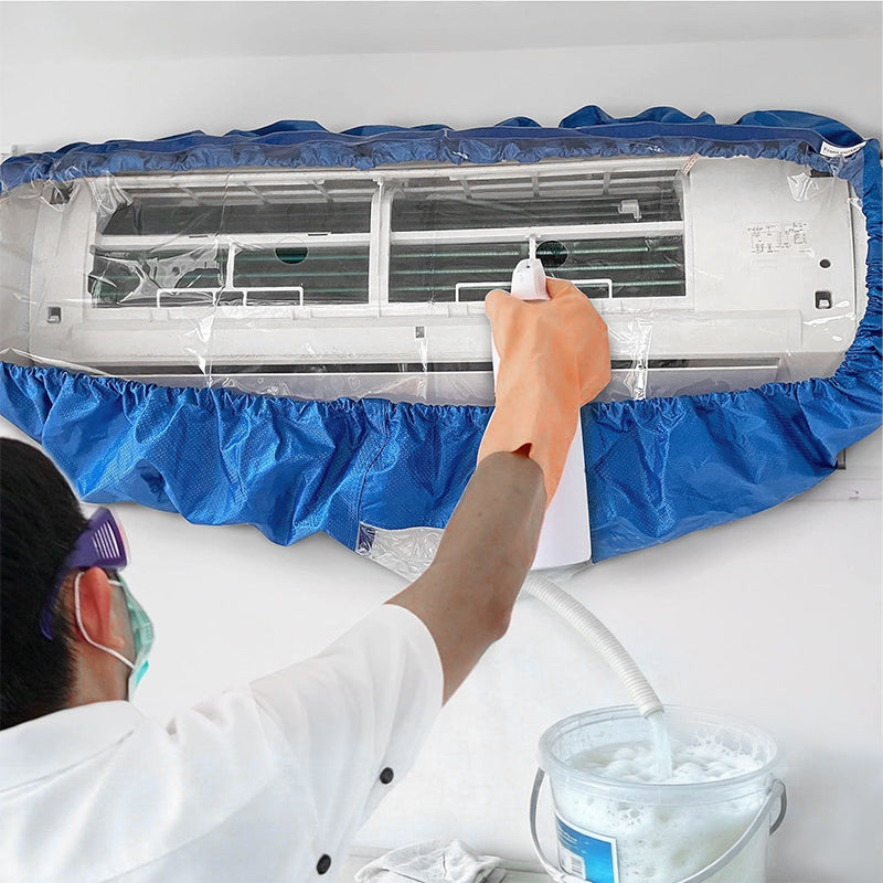 2.4/3.2m AC Cleaning Water Cover Full Set – Waterproof Home Air Conditioner Cleaning Kit with Pipe, Wall & Ceiling Dust Cover