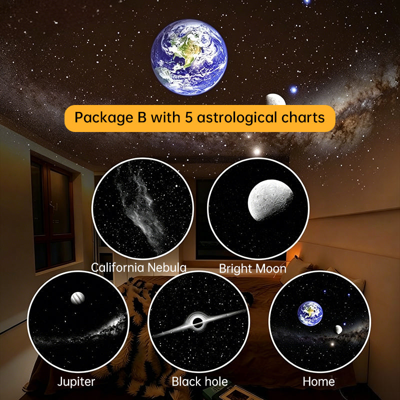 2-in-1 Mini Star Projector with Bright Colorful Night Light 10 Movies Included  Galaxy Atmosphere for Bedroom Decor, Kids Gift