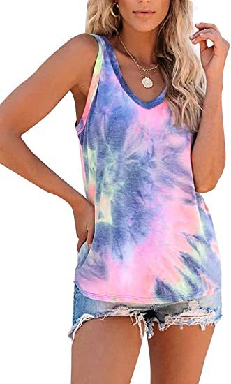 ETCYY Women's Sleeveless Loose Summer Yoga T-Shirt