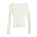 Lace V-Neck Long Sleeve Knit Bodysuit T-Shirt for Women, Slim Fit, Elegant Top for Fall and Winter