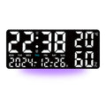 Digital Wall Clock with Temperature & Humidity Display, Multifunctional LED Alarm Clock with Remote Control, Ambient Light.