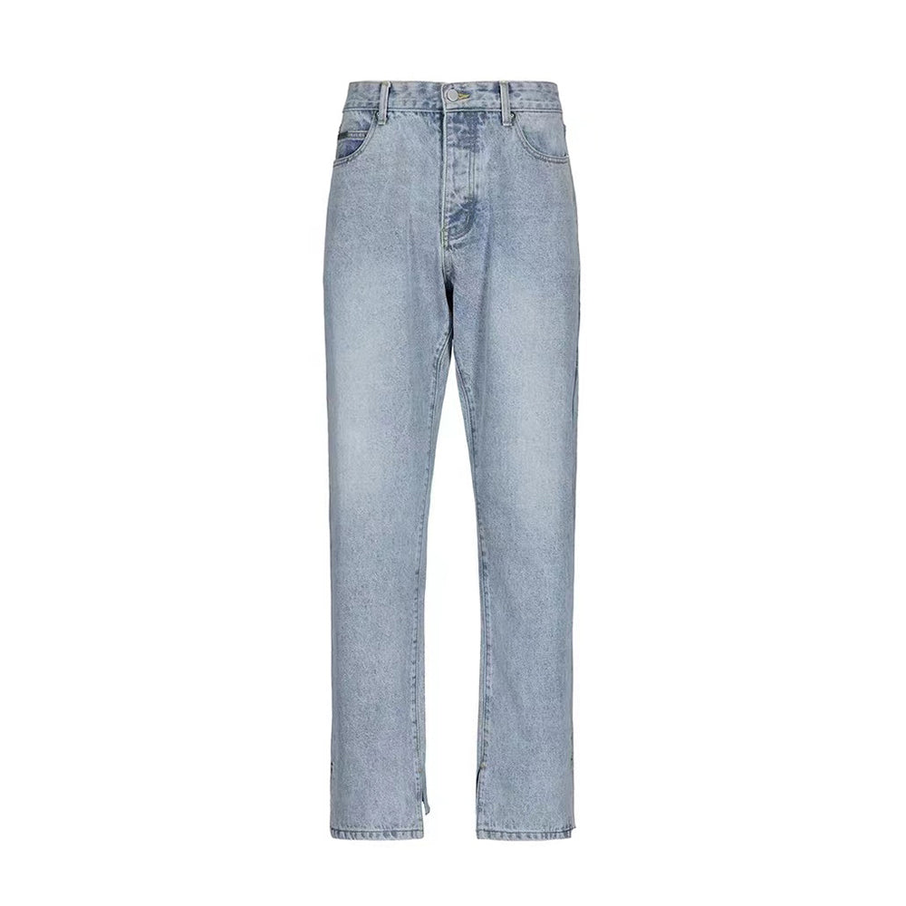 Light Blue Washed Loose Fit Jeans - Japanese Street Style