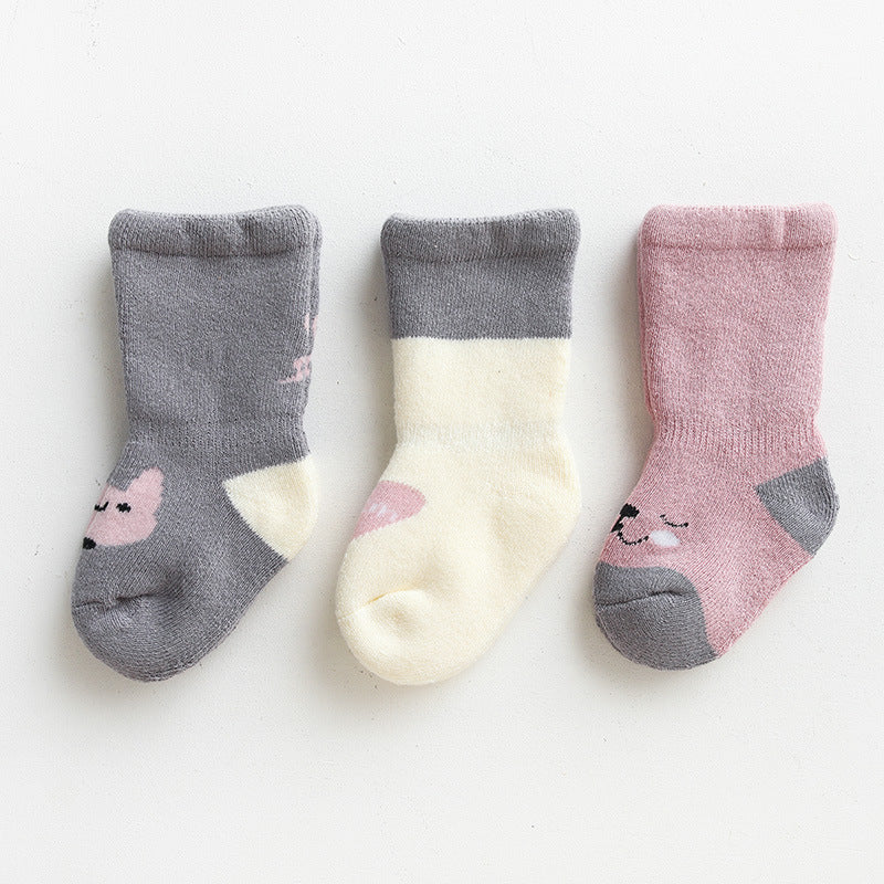 Medium Tube Combed Cotton Baby Socks (Set of 5)