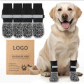 Non-slip Bottom Cotton Socks for Large Dogs, Quiet Pet Socks with Black Leopard Print, Dog Shoes for Wholesale