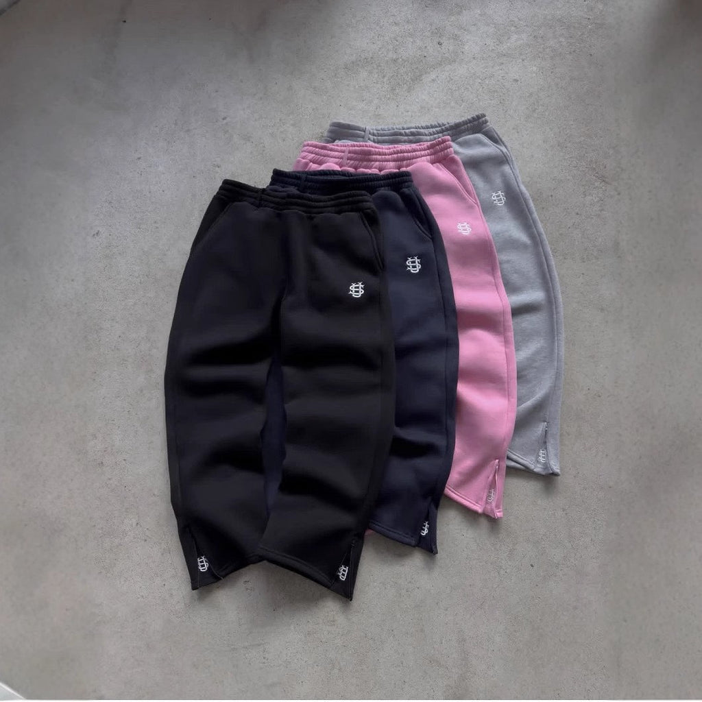embroidered zip hoodie pants casual long pants high street hip-hop rap street style unisex sweatpants