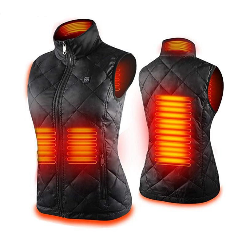 Autumn and winter women's heating suit intelligent heating vest warm clothing USB charging electric vest jacket