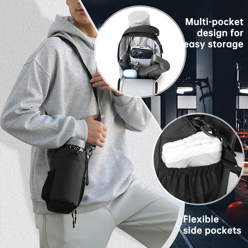 Magnetic Gym Bag with Phone Pocket – Large Capacity Water Bottle Pouch, Portable Workout Accessories Organizer