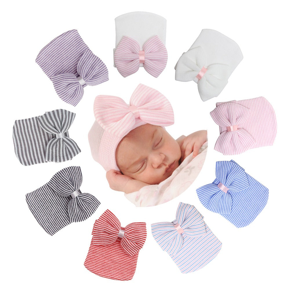Newborn Big Bow Knit Beanie