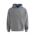 Plaid Lined Hooded Sweatshirt Jacket with Pearl Letters