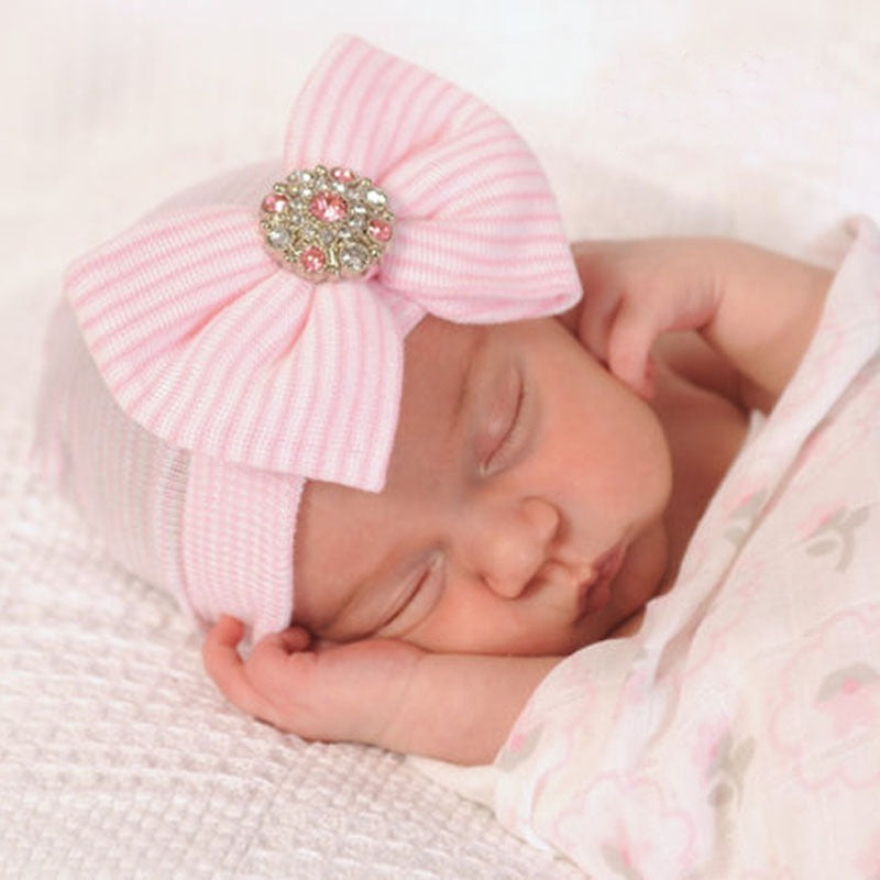 Newborn Big Bow Knit Beanie