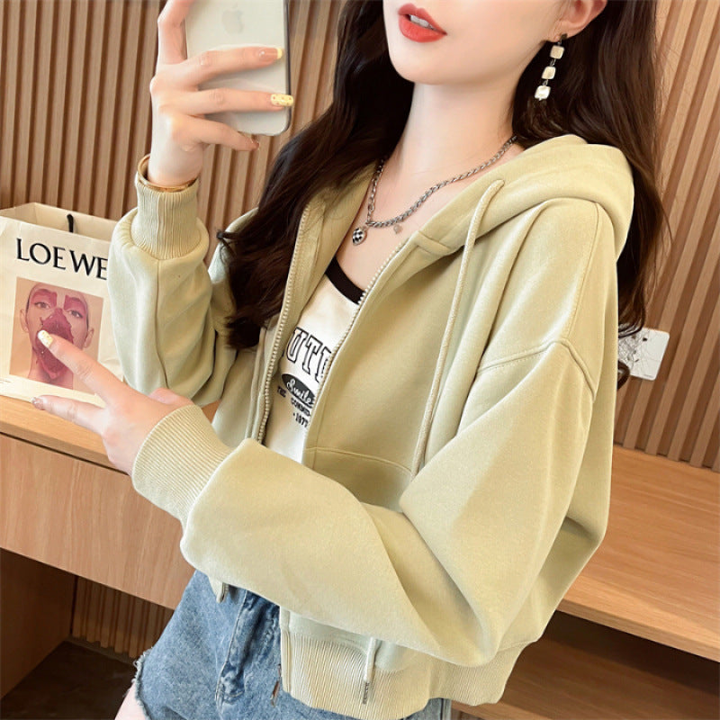 Women's Oversized Hooded Zip-up Cardigan Jacket, Unique Design Fall Winter Loose Fit Top