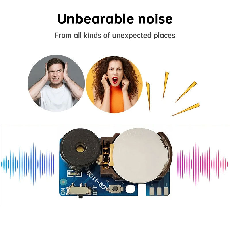 2X Cricket Noise Maker for Pranks, April Fool's Day Annoying Sound Gadget, Blue Buzz PCB Sound Device.