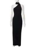 Hot Girl in Backless Thin Temperament Dress