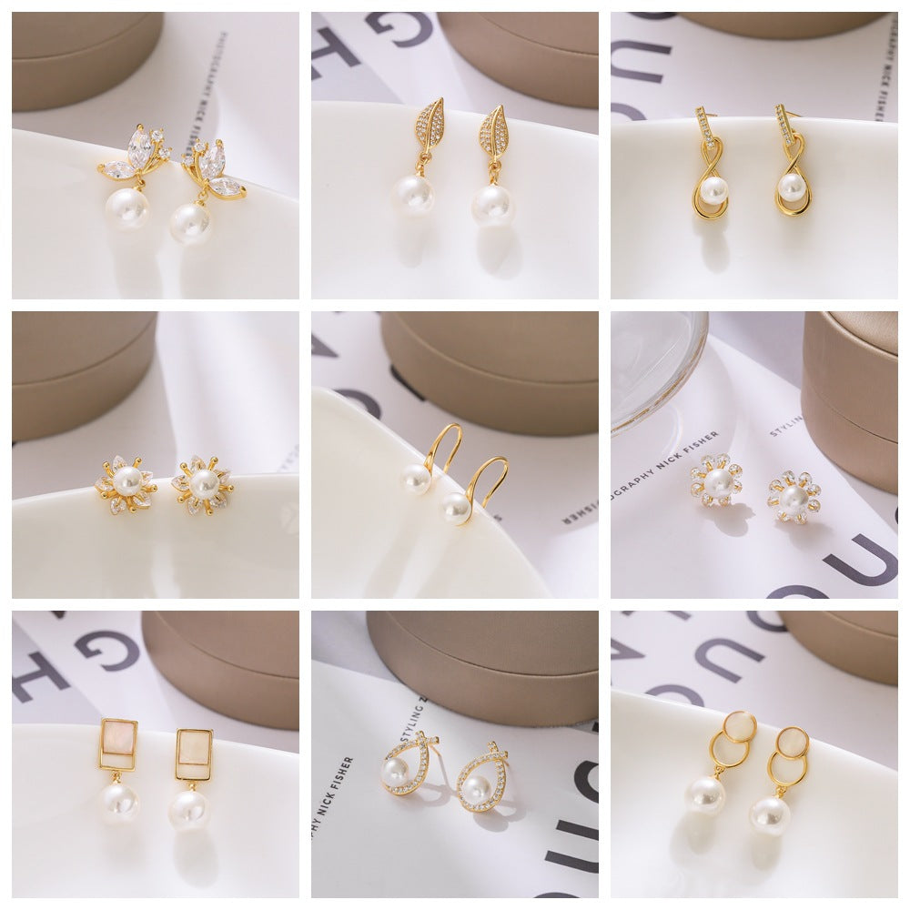 Korean Style S925 Silver Pearl Earrings for Women