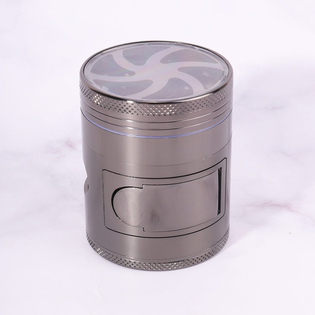 Hot Sale Zinc Alloy 60MM Diameter Four-Layer Manual Herb Grinder with Open Window