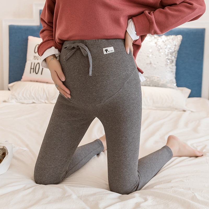 Pregnant Women's Slim Striped Leggings for Spring/Autumn