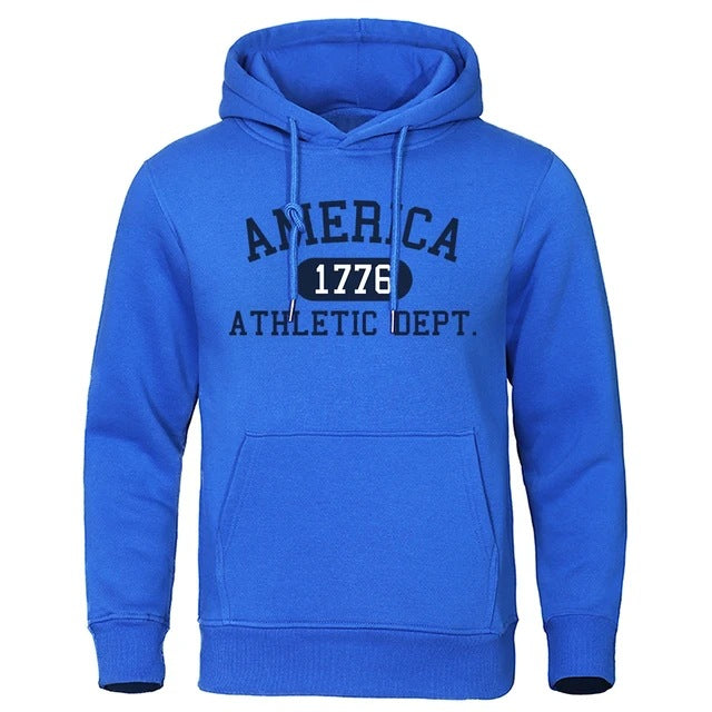 Men's Fleece Letter Print Hoodie Sweatshirt Fall Winter Casual Pullover