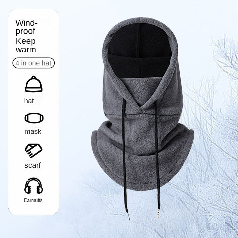 Winter Outdoor Cycling Hat, Warm Thicken Neck Warmer, Ski Head Cover, Polar Fleece Face Mask