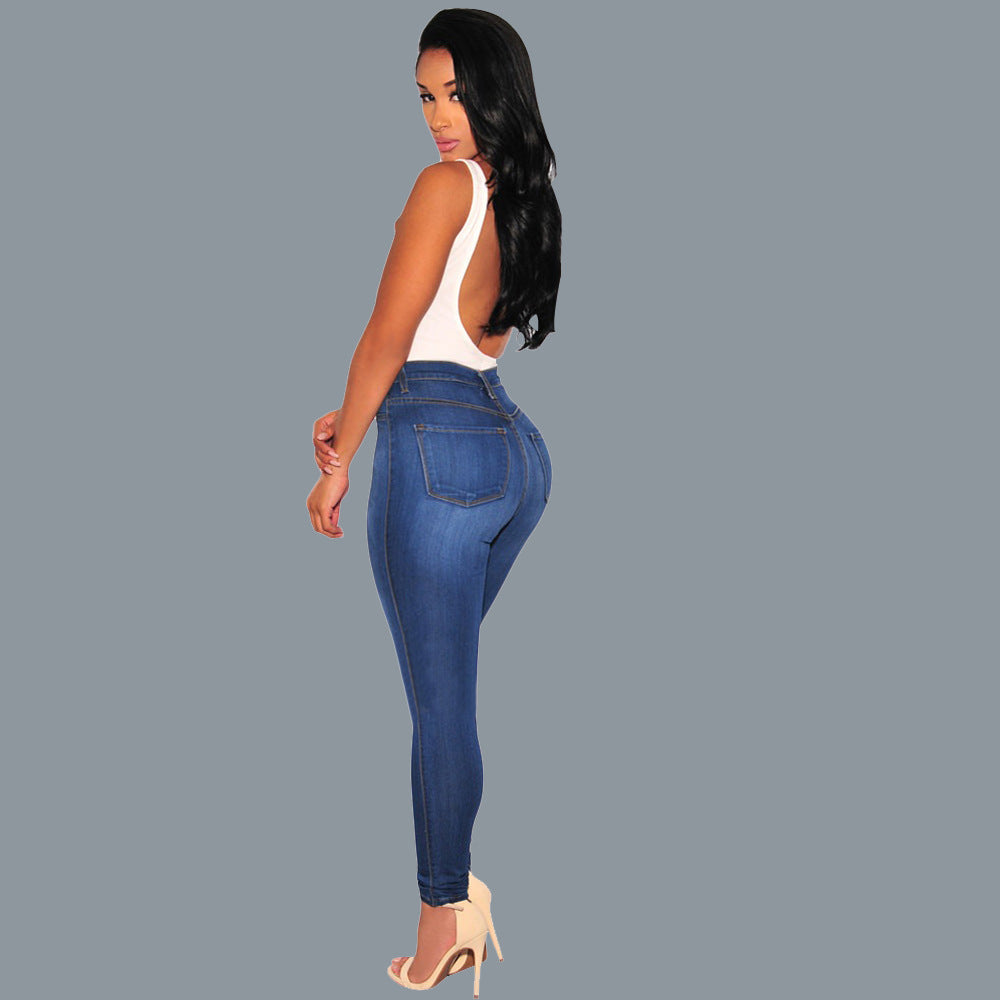 2018 Fashion Slim Fit Ripped Knee Denim Jeans