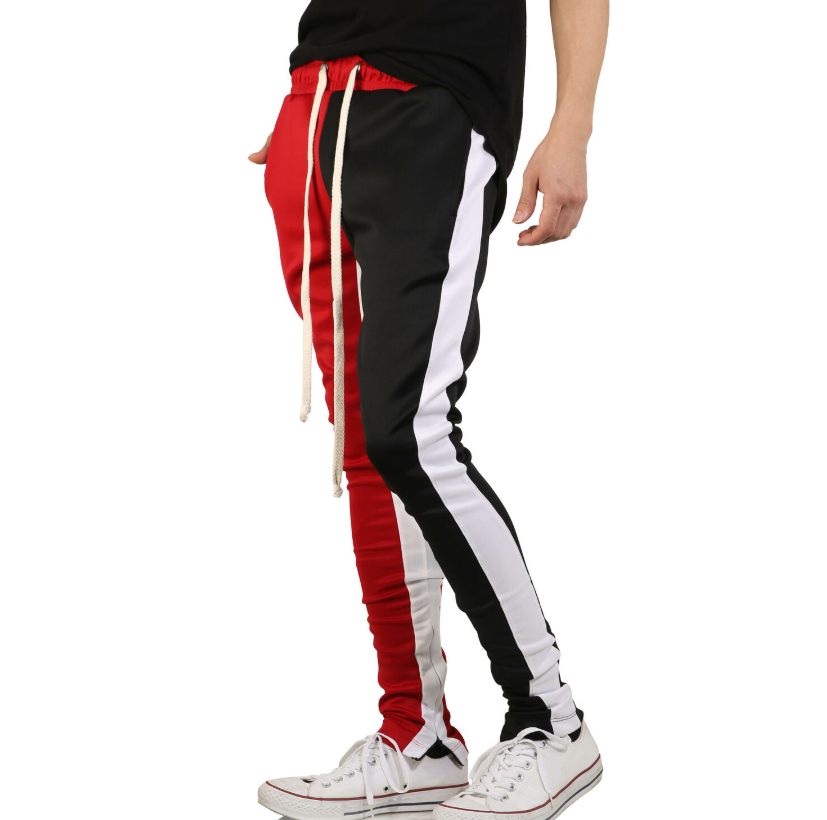 Men's Casual Sports Pants with Stitching Design