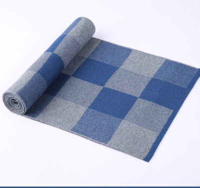 Men's Wool Winter Plaid Scarf and Neck Warmer Set