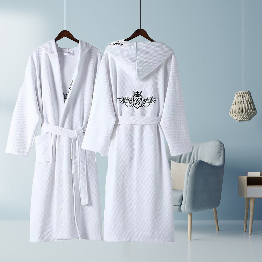 Cotton Bathrobe for Couples - Light Gray Hotel Style