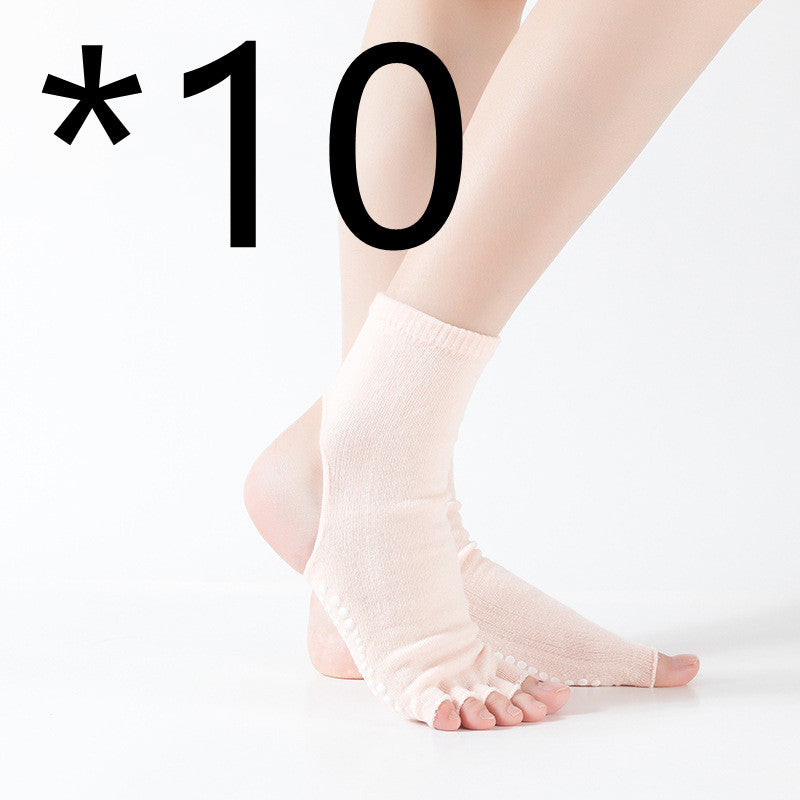 Women's Mid-Tube Split-Finger Yoga Socks