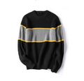 Men's Loose Knit Sweater with Round Neck Design