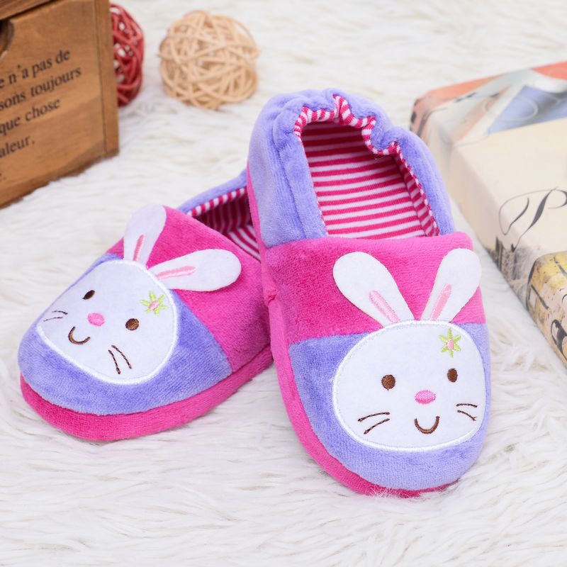 Cartoon Cotton Slippers with Bag Heel for Indoors