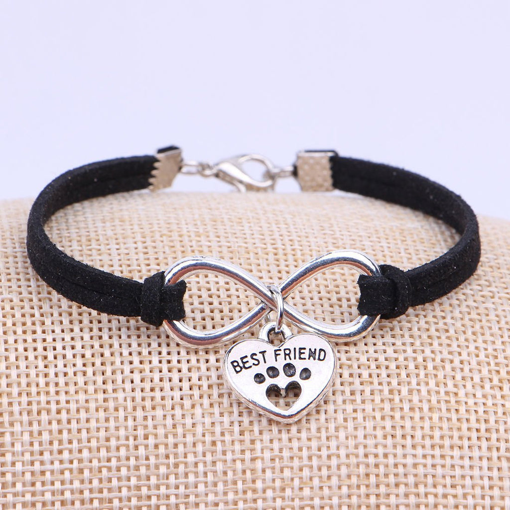 Vintage 8-Word Peach Heart Best Friend Bracelet