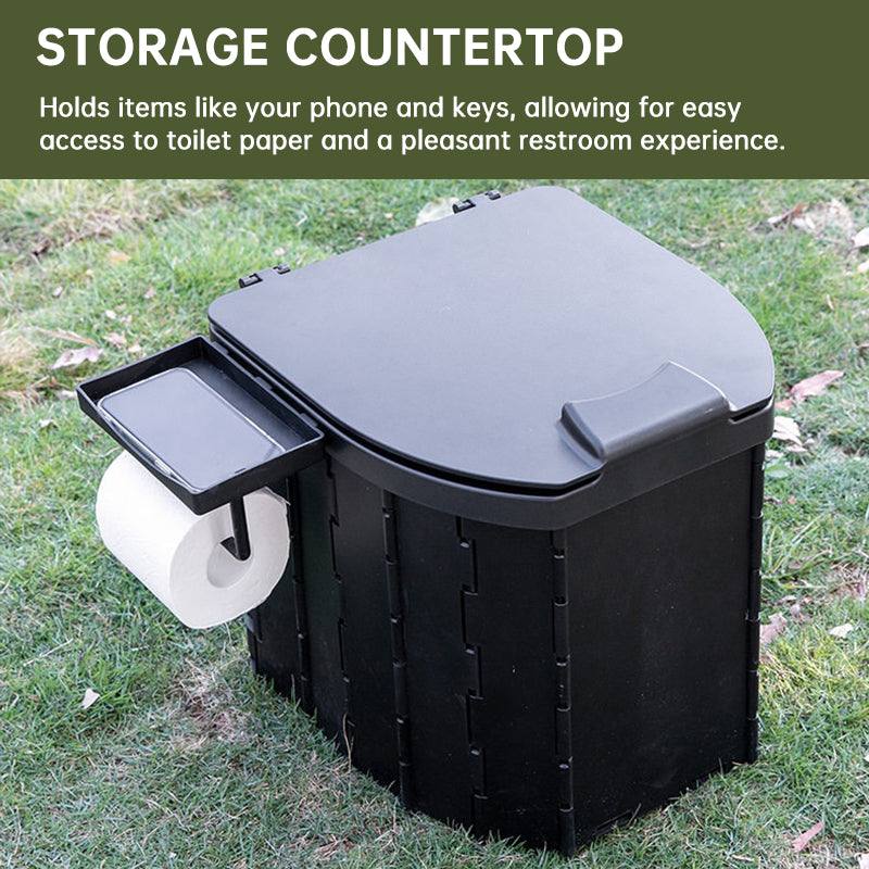 Portable PU Toilet with Lid – 200KG Capacity Mobile Camping Potty for Adults, Car Emergency Commode for Outdoor Adventures