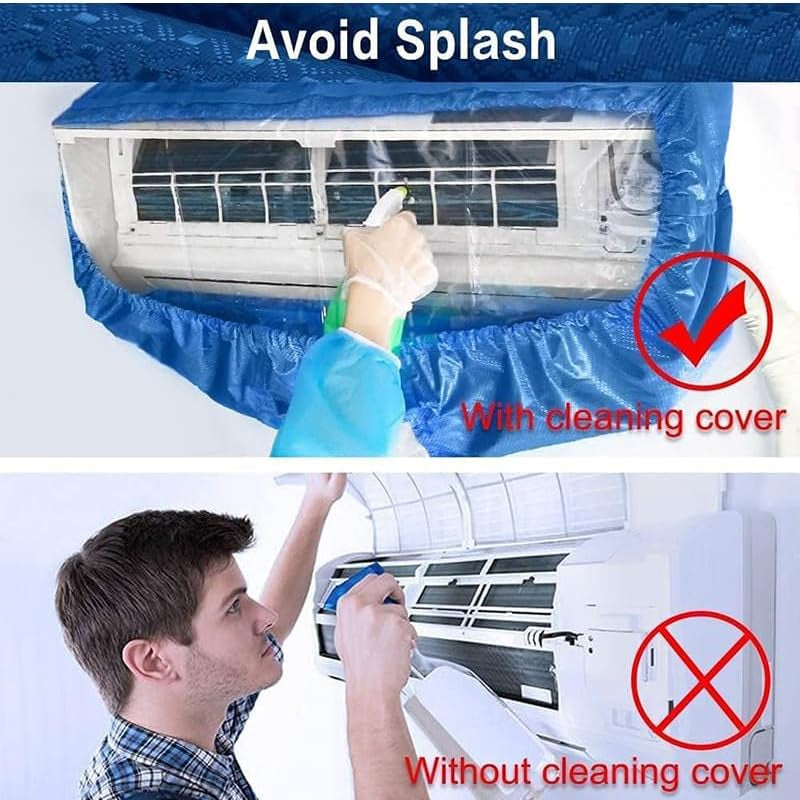 2.4/3.2m AC Cleaning Water Cover Full Set – Waterproof Home Air Conditioner Cleaning Kit with Pipe, Wall & Ceiling Dust Cover
