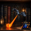 3D Dragon Bookshelf Light with Fire – LED Flying Dragon Bookend, Corner Lamp, Unique Gift for Book Lovers & Halloween Decor