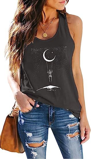 ETCYY Women's Sleeveless Loose Summer Yoga T-Shirt