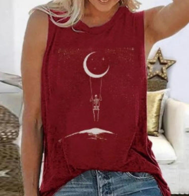 ETCYY Women's Sleeveless Loose Summer Yoga T-Shirt